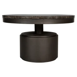 PTMD Salontafel Bregt High Marmer Bruin/donkergrijs Ø60cm