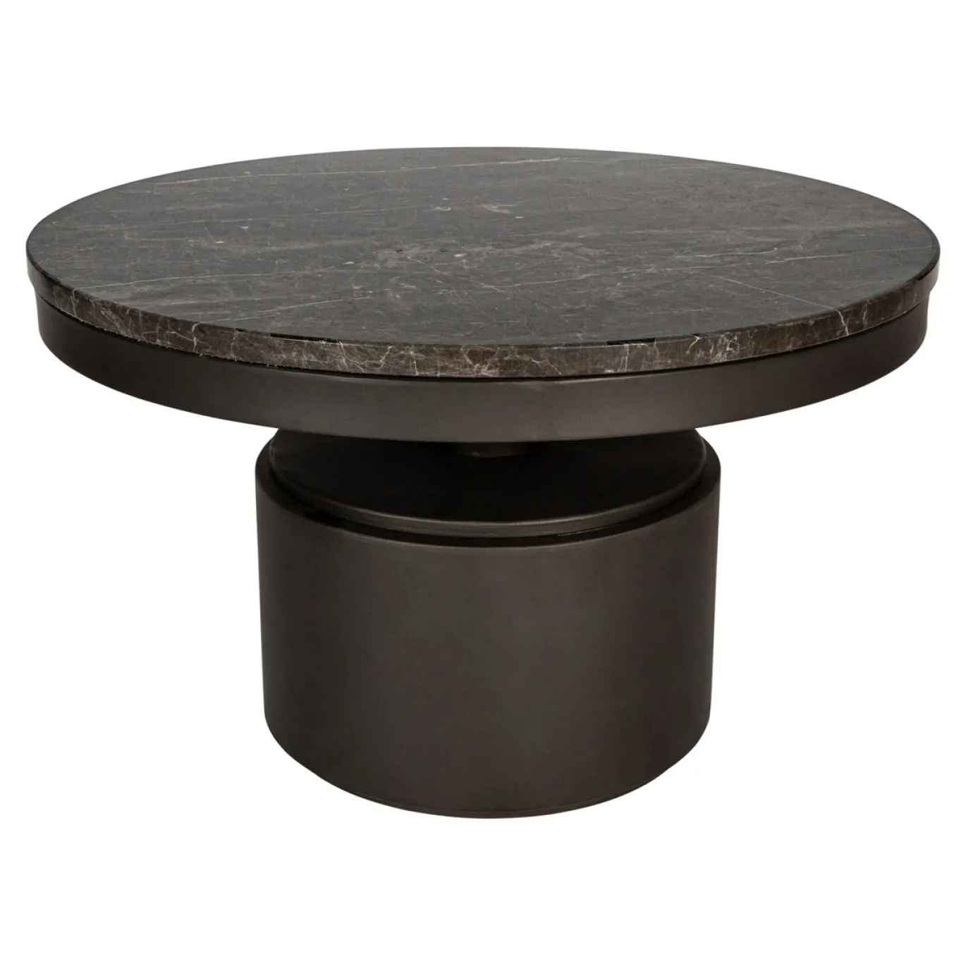 PTMD Salontafel Bregt High Marmer Bruin/donkergrijs Ø60cm