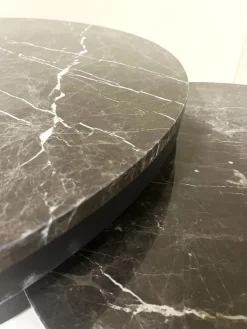 PTMD Salontafel Bregt High Marmer Bruin/donkergrijs Ø60cm