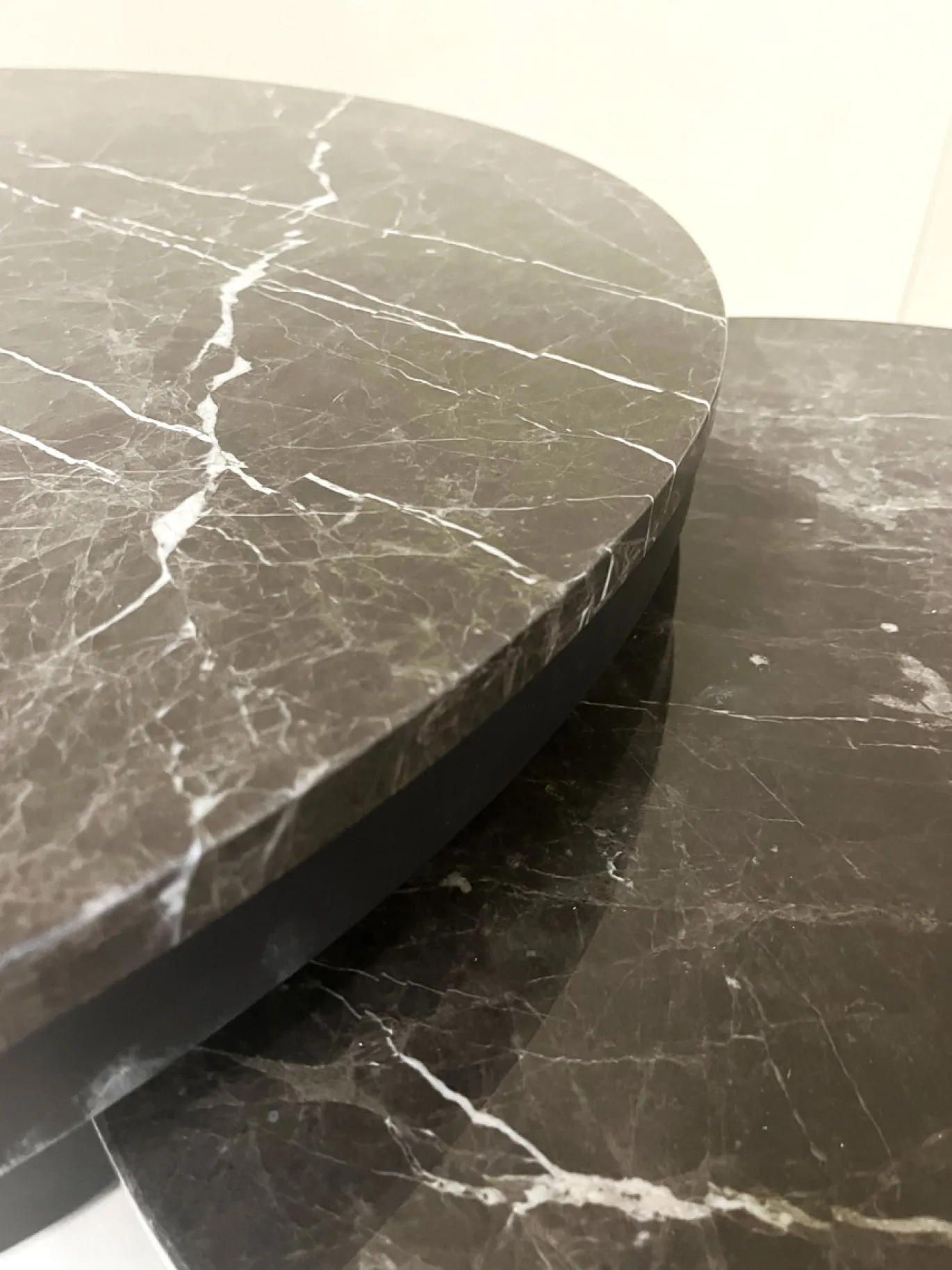 PTMD Salontafel Bregt High Marmer Bruin/donkergrijs Ø60cm