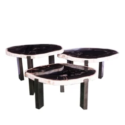 PTMD Salontafel Rudi Versteend Hout Grijs Set van 3