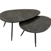 PTMD Salontafel Veria Bruin Marmer Set van 2