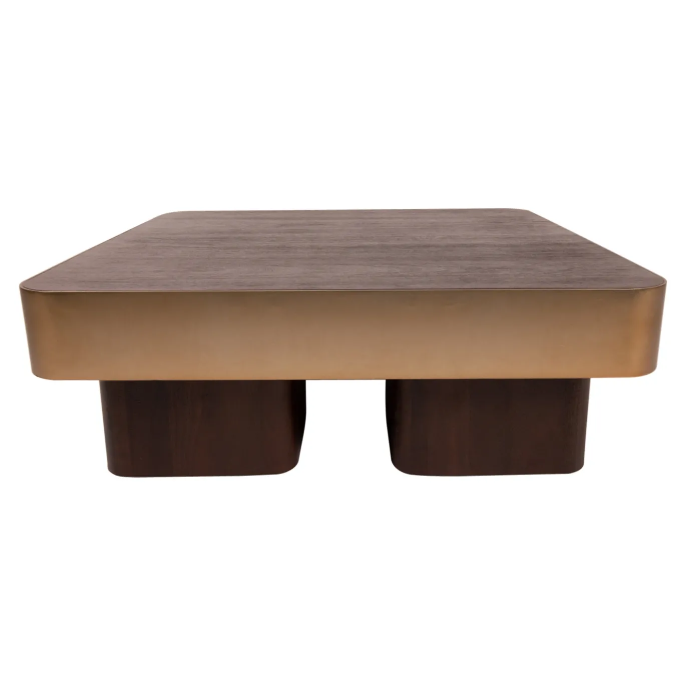 PTMD Salontafel Warren Donkerbruin/Goud 90x90cm