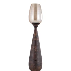 PTMD Windlicht Midi Bruin Mangohout L