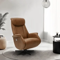 Relaxfauteuil Bonanza Bruin Leer - Giga Meubel