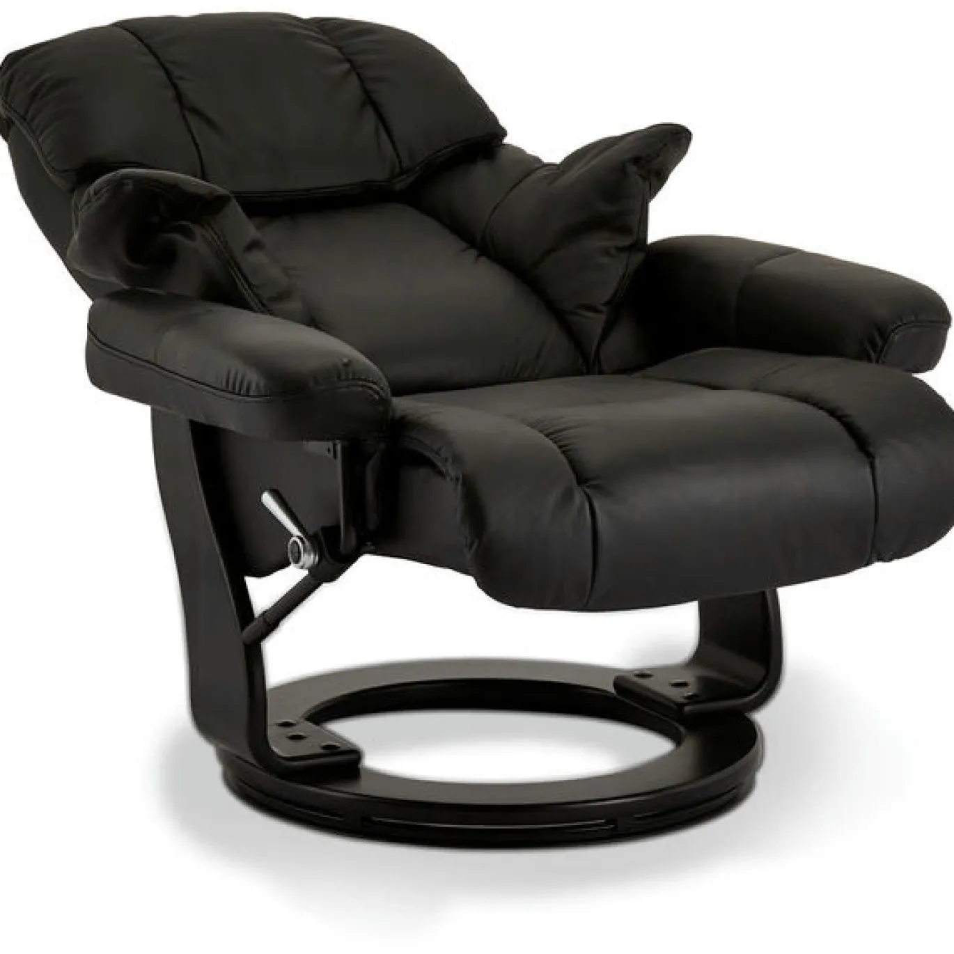Relaxfauteuil Crown Zwart Leer - Giga Meubel