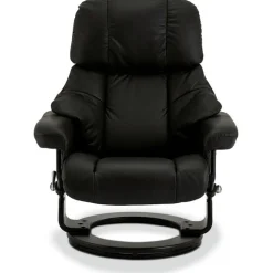 Relaxfauteuil Crown Zwart Leer - Giga Meubel