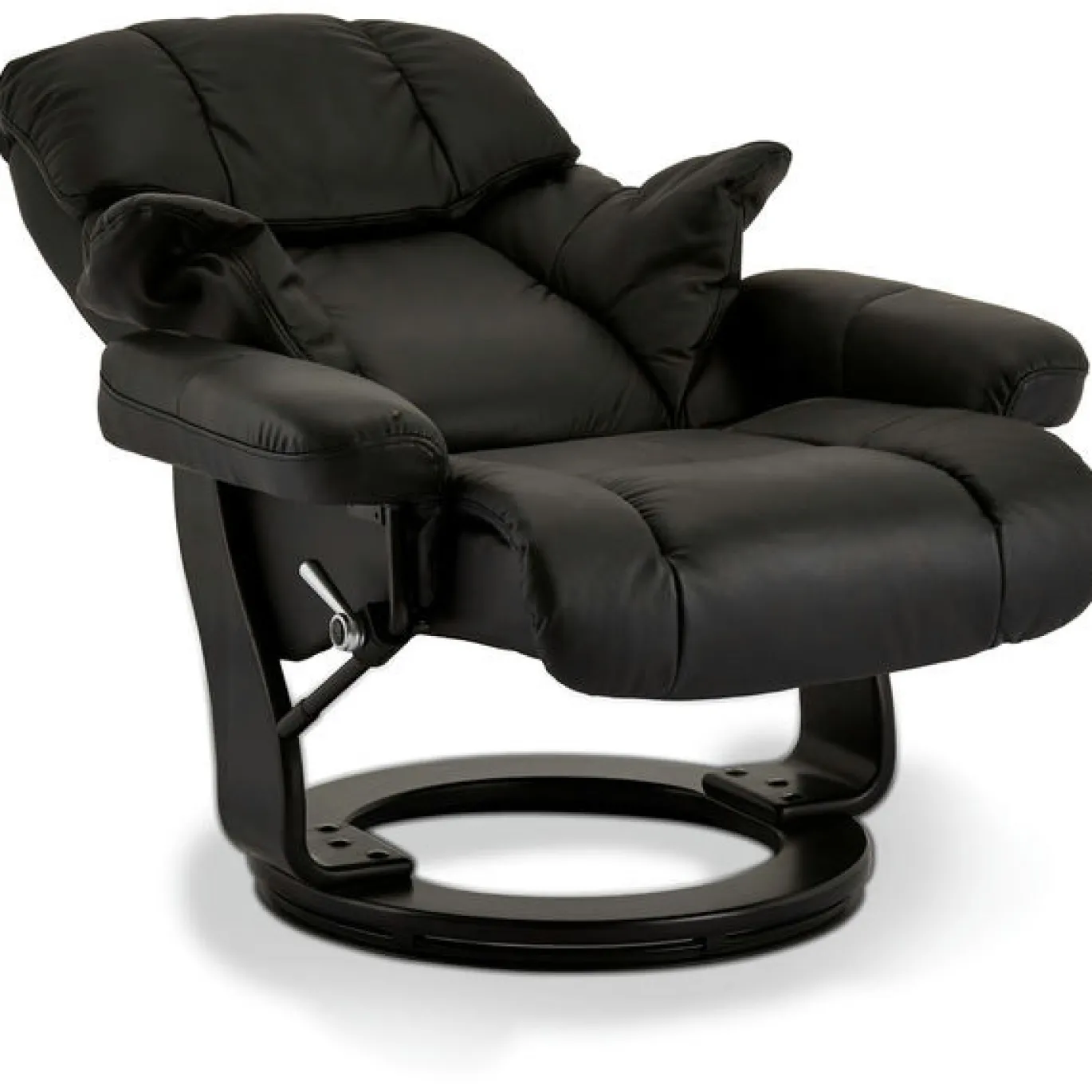 Relaxfauteuil Crown Zwart Leer - Giga Meubel