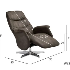 Relaxfauteuil Delta Grijs - Giga Meubel