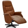 Relaxfauteuil Delta Tan Leer/Zwart - Giga Meubel