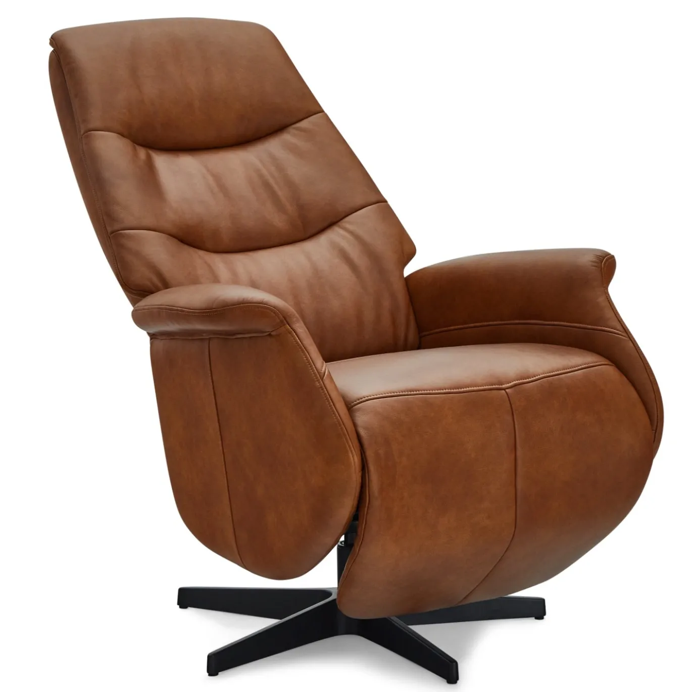 Relaxfauteuil Delta Tan Leer/Zwart - Giga Meubel