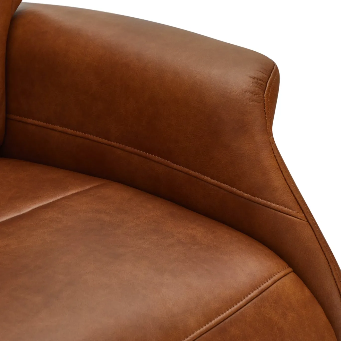 Relaxfauteuil Delta Tan Leer/Zwart - Giga Meubel