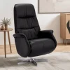 Relaxfauteuil Delta Zwart Leer - Giga Meubel