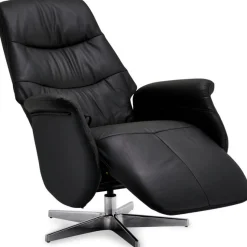 Relaxfauteuil Delta Zwart Leer - Giga Meubel
