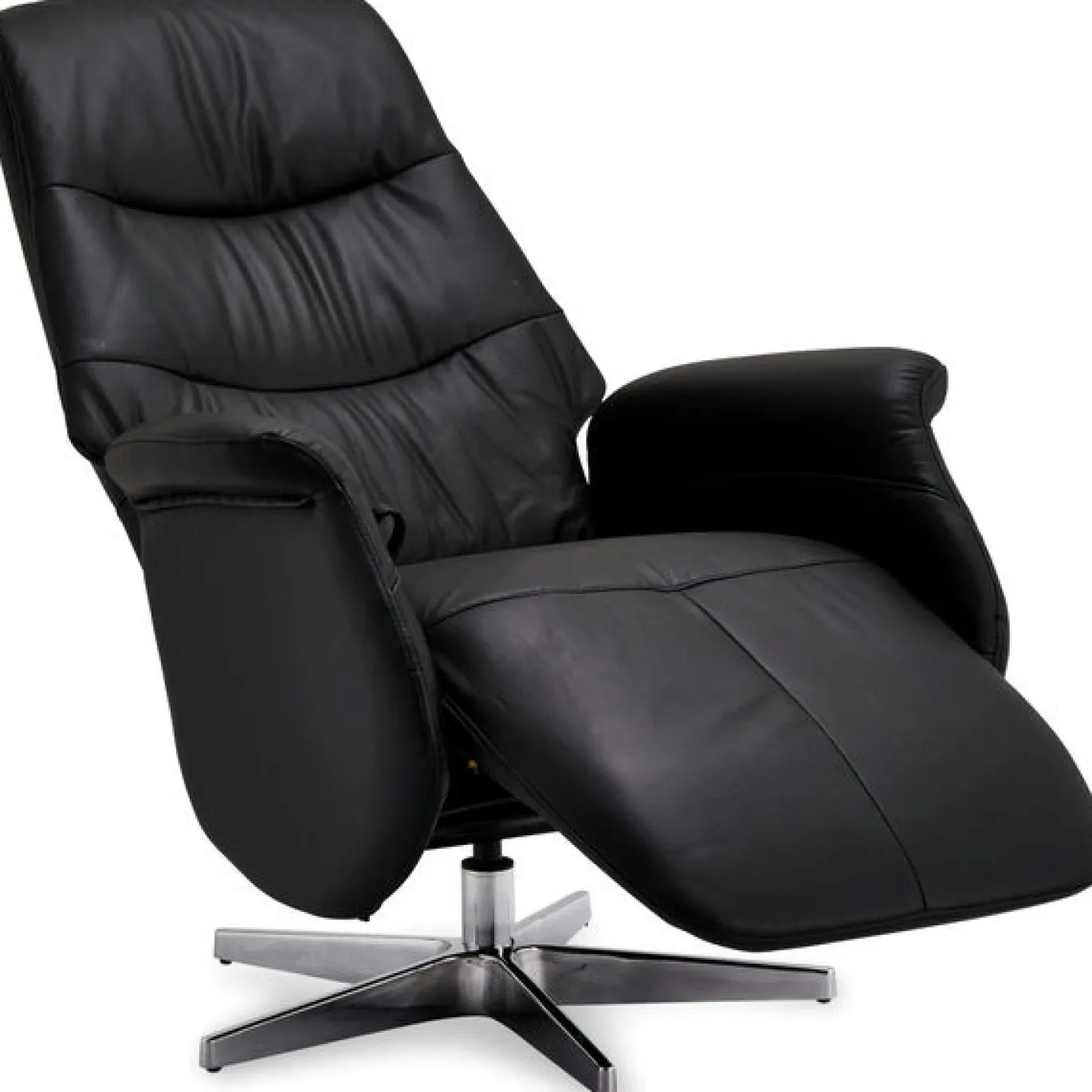 Relaxfauteuil Delta Zwart Leer - Giga Meubel
