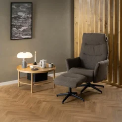 Relaxfauteuil Met Voetenbankje Lovik Taupe Monza - Giga Living