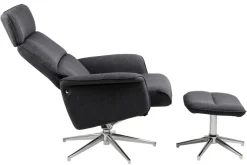 Relaxfauteuil Met Voetenbankje Skjern Donkergrijs Calmeo - Giga Living