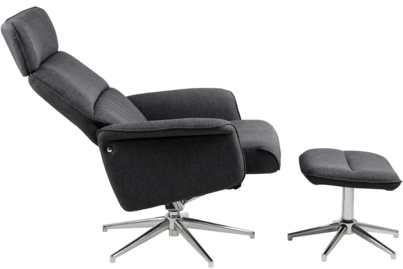 Relaxfauteuil Met Voetenbankje Skjern Donkergrijs Calmeo - Giga Living