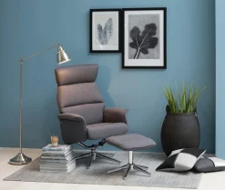 Relaxfauteuil Met Voetenbankje Skjern Donkergrijs Calmeo - Giga Living