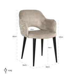 Richmond Armstoel Giovanna Trendy Naturel FR