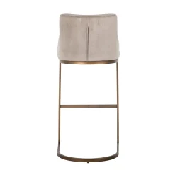 Richmond Barstoel Bolton Khaki Velvet Brass Set van 2