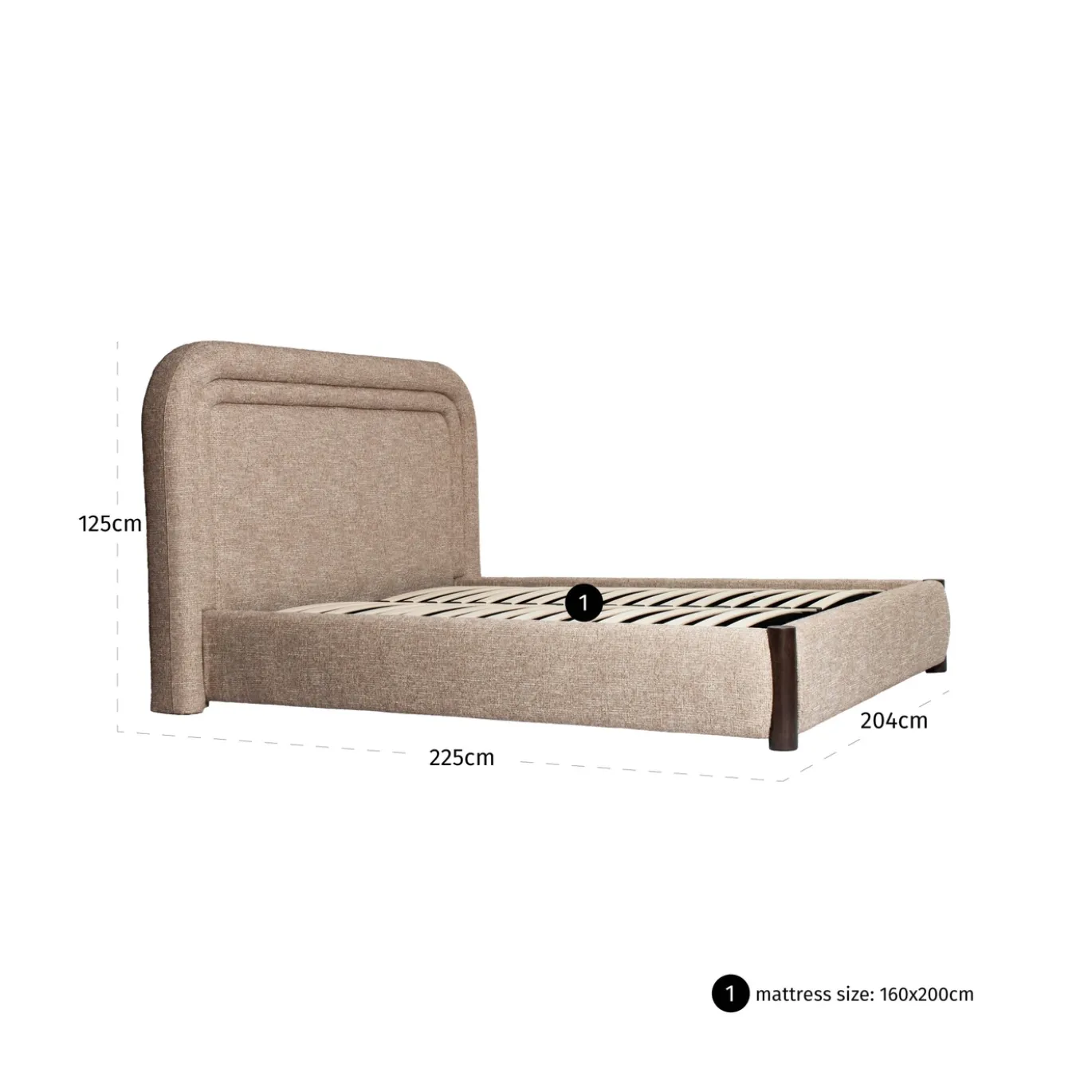 Richmond Bed Citadel Zand Tweed Exclusief Matras 160x200cm
