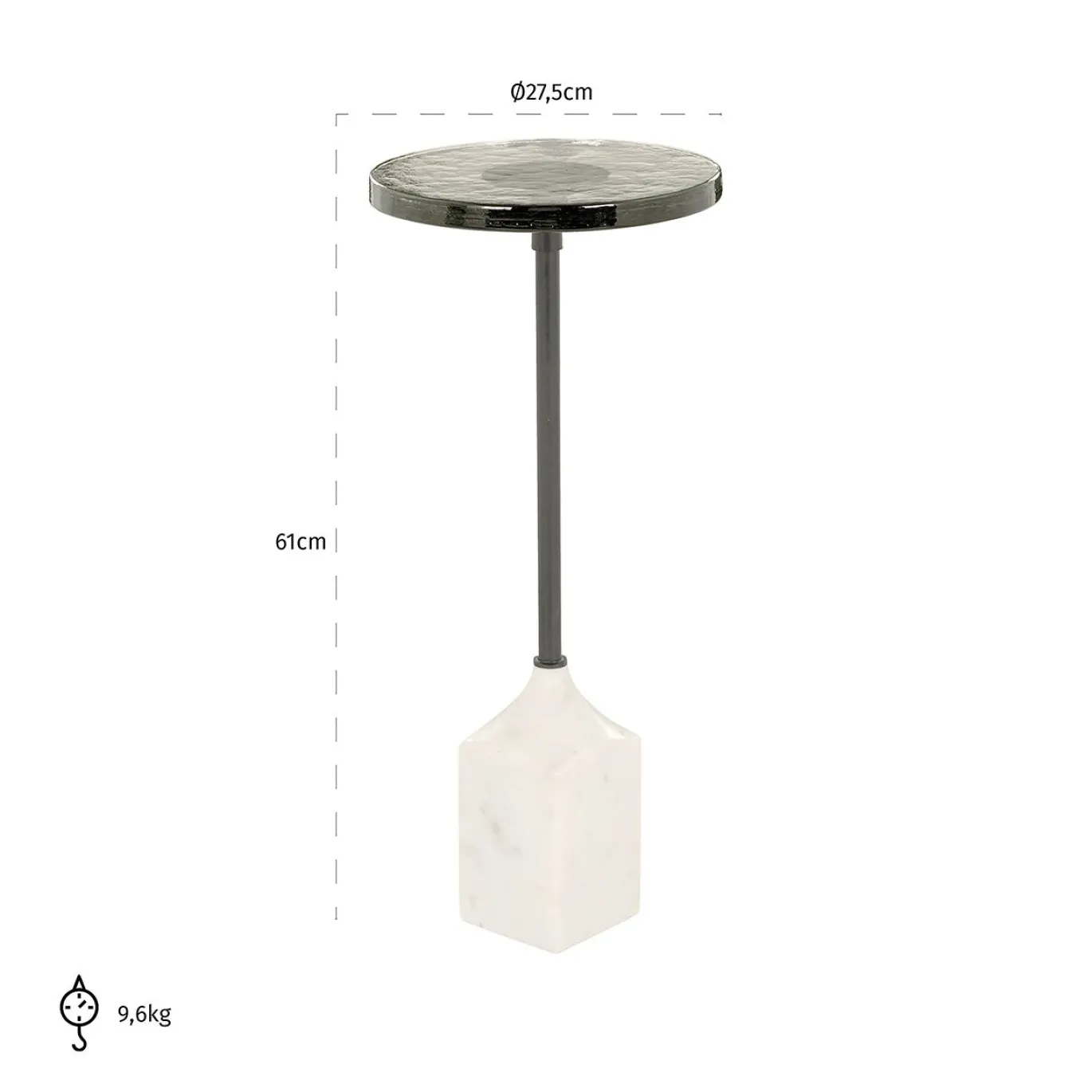 Richmond Bijzettafel Aurora WitØ27cm