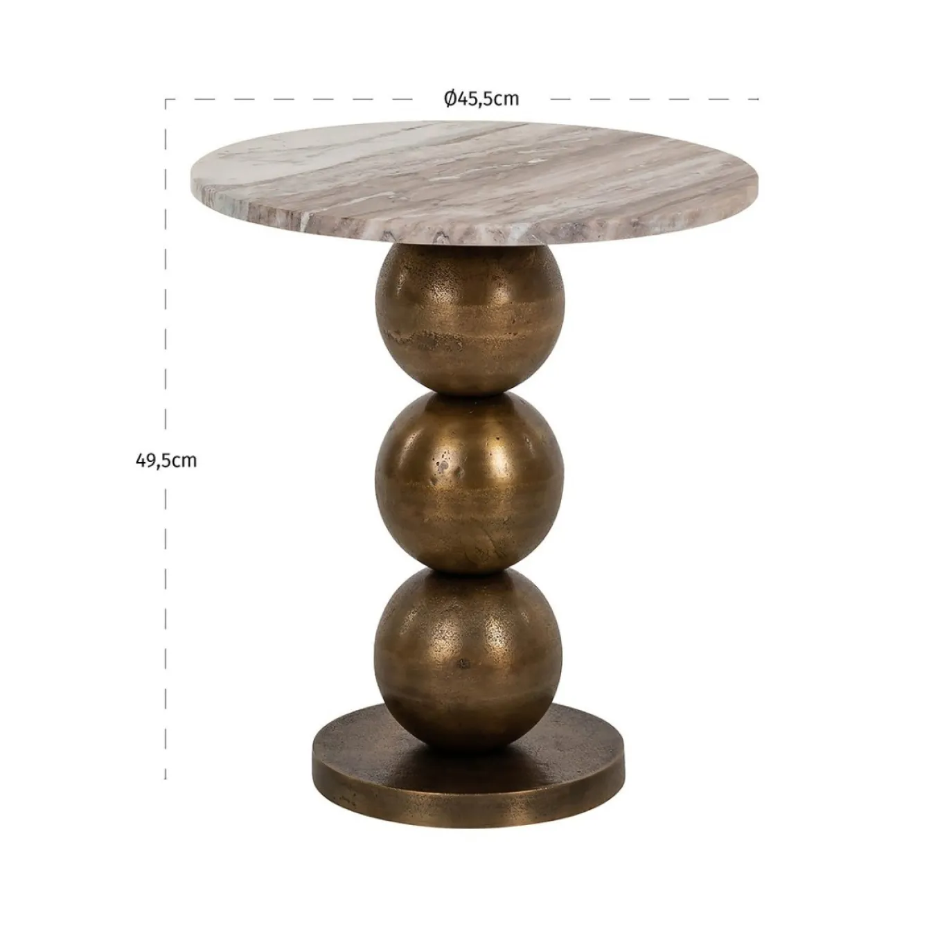 Richmond Bijzettafel Barley Toronto Marmer Ø45cm