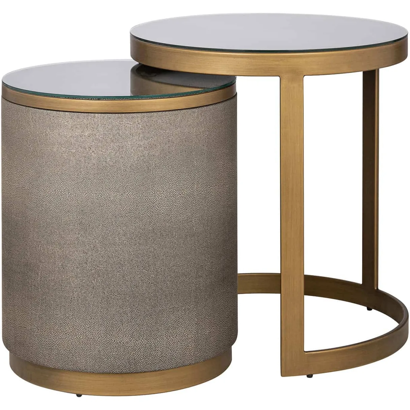 Richmond Bijzettafel Bloomville Met Glas Set Van 2 Goud