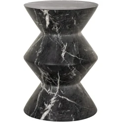 Richmond Bijzettafel Bosco Faux Marmer Zwart Ø40cm