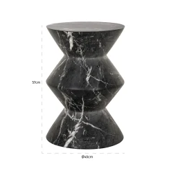 Richmond Bijzettafel Bosco Faux Marmer Zwart Ø40cm