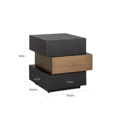 Richmond Bijzettafel Cambon Blok Dark Coffee