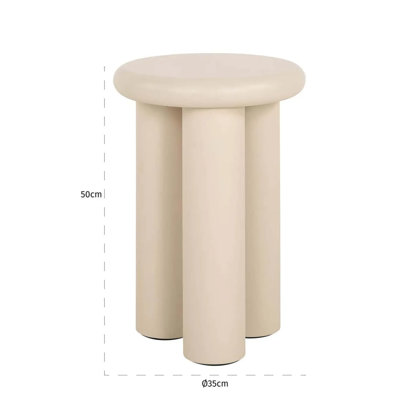 Richmond Bijzettafel Elbaz Beige Ø35cm