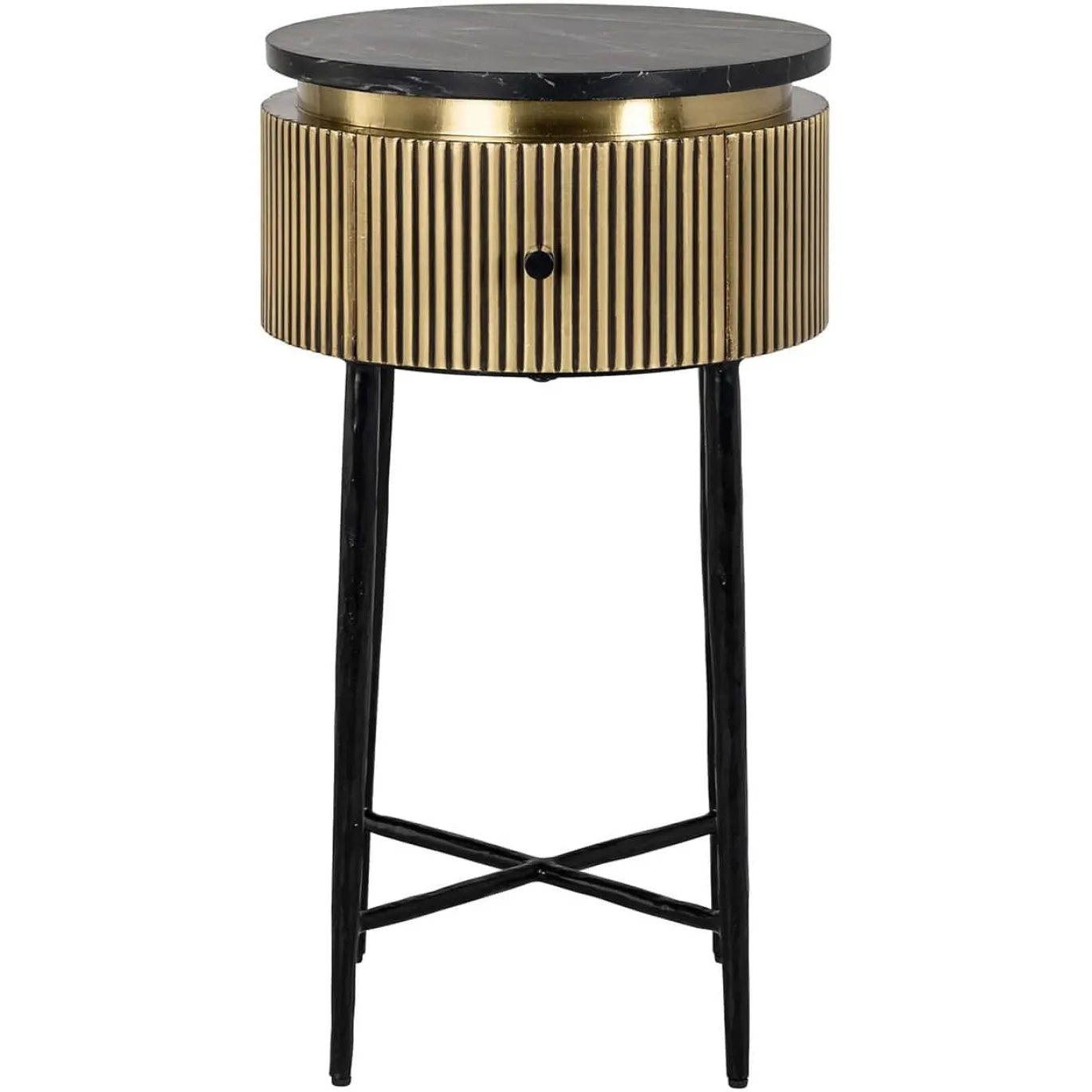 Richmond Bijzettafel Ironville Marmer Goud Ø40cm