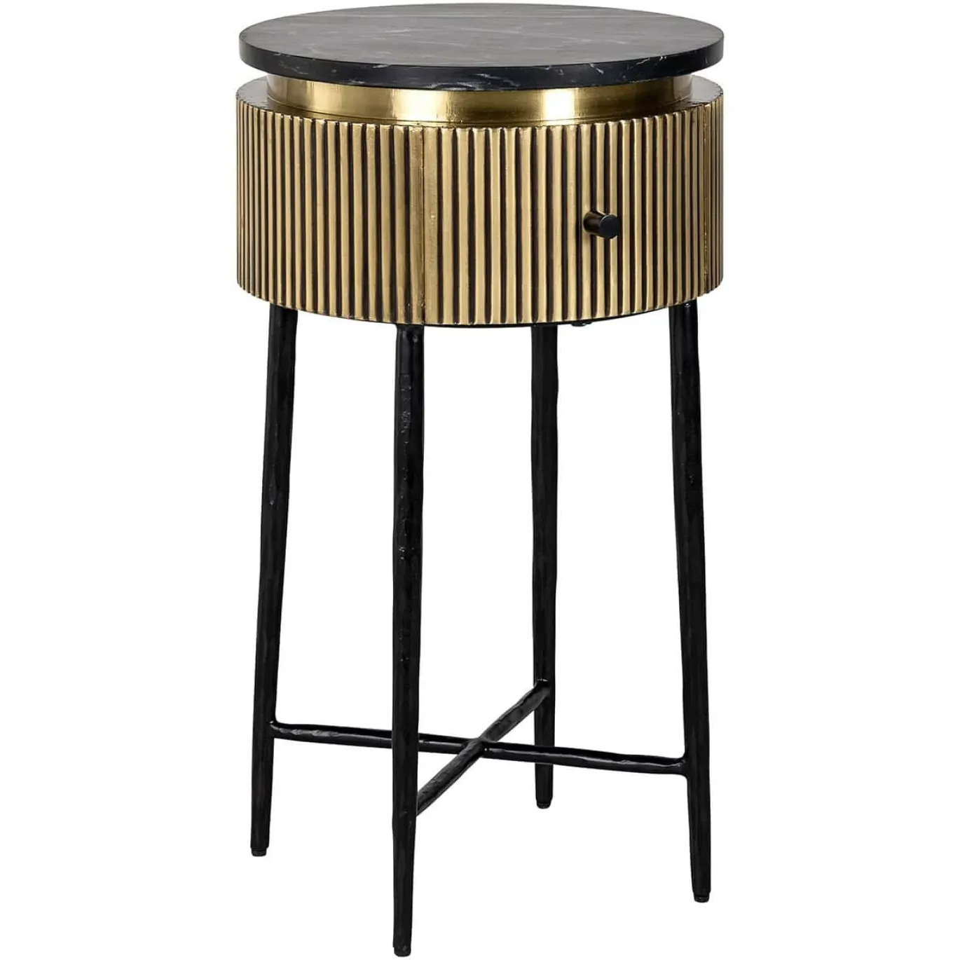 Richmond Bijzettafel Ironville Marmer Goud Ø40cm