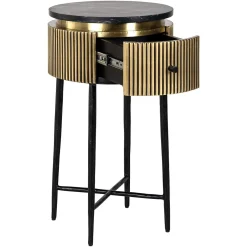 Richmond Bijzettafel Ironville Marmer Goud Ø40cm