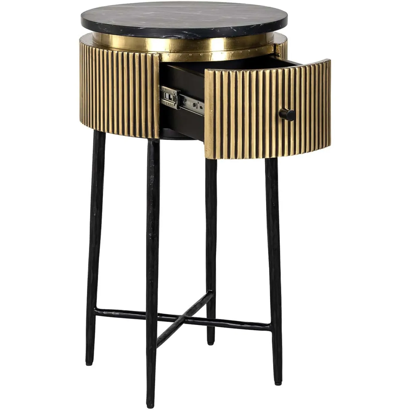 Richmond Bijzettafel Ironville Marmer Goud Ø40cm