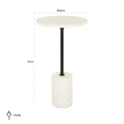 Richmond Bijzettafel Misty Wit Ø30cm