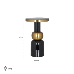 Richmond Bijzettafel Mose Zwart Ø41cm