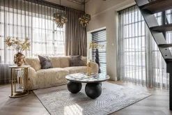Richmond Bijzettafel Tempus Wit/Goud Marmer