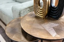 Richmond Bijzettafel Tulum Set Van 2 Brushed Goud