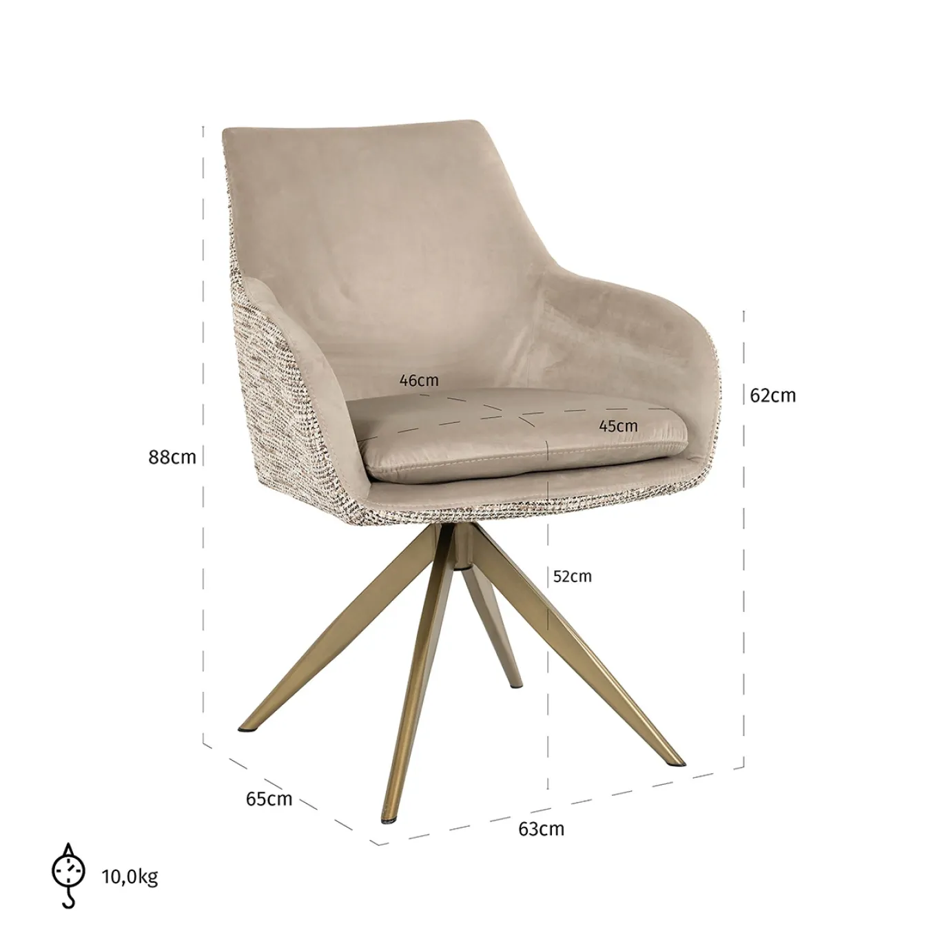Richmond Draaistoel Lisonne Trendy Naturel