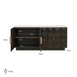 Richmond Dressoir Claremont Bruin 170cm