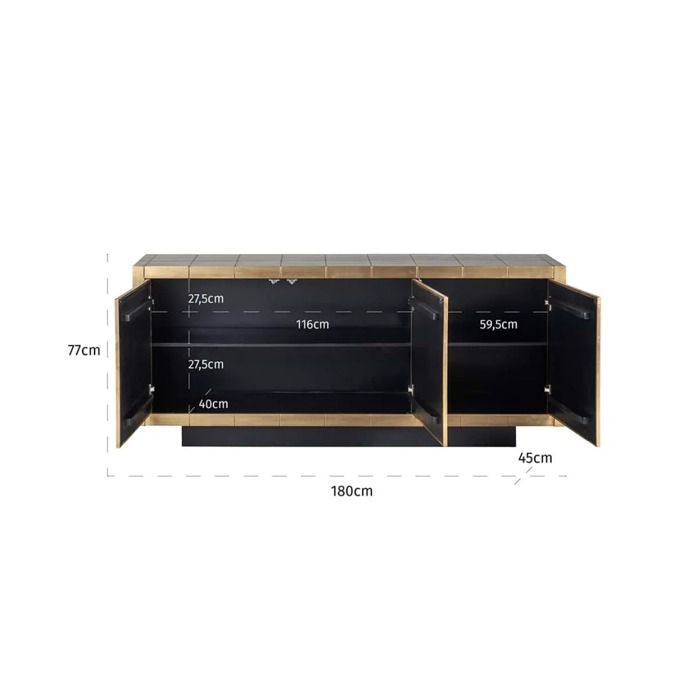 Richmond Dressoir Collada 3-Deuren Goud