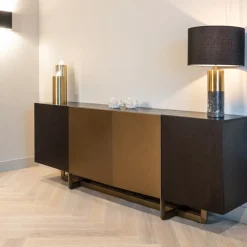Richmond Dressoir Dax Zwart/Goud 220cm