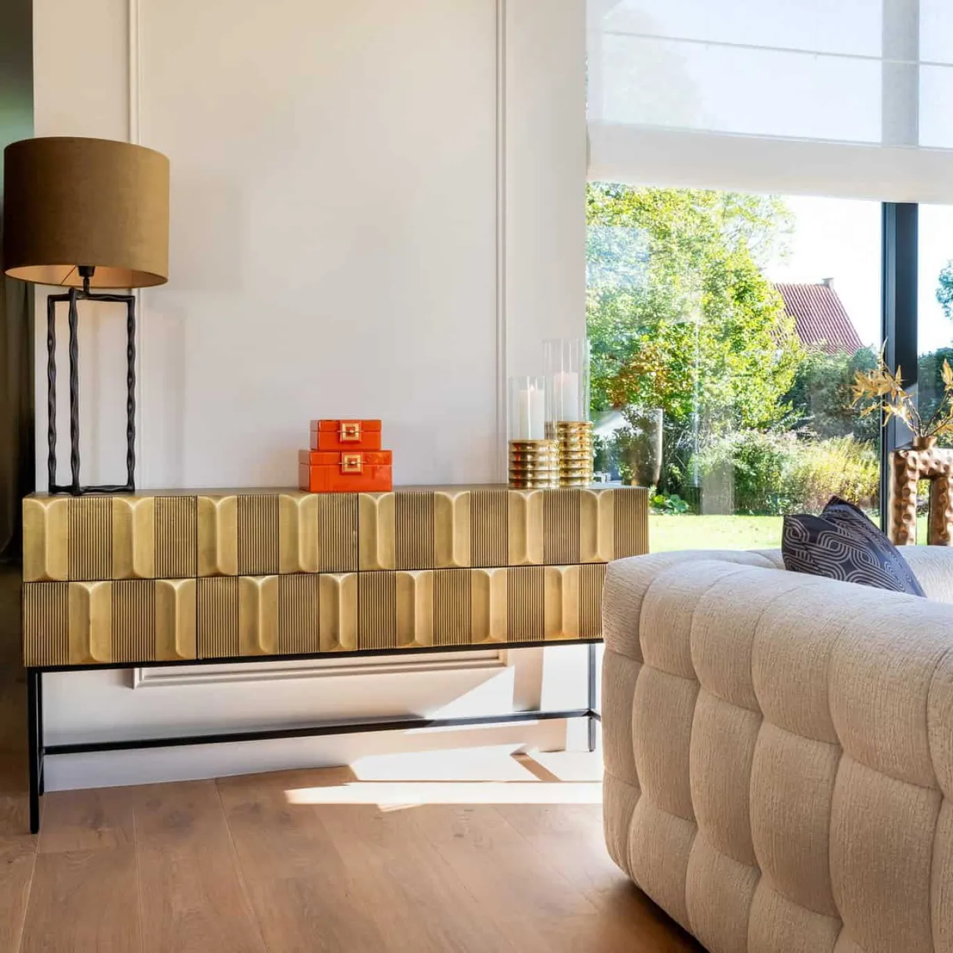 Richmond Dressoir Jaxx 2-Deurs 2-Lades Goud 160cm