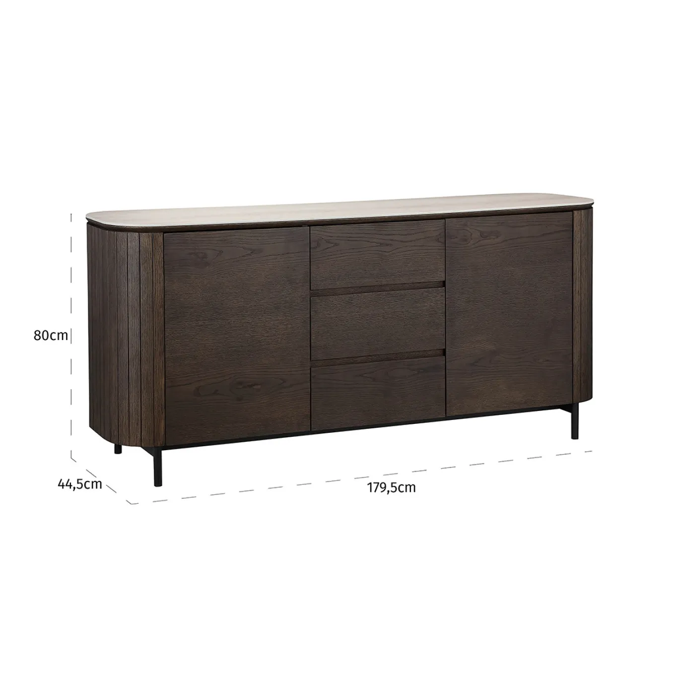 Richmond Dressoir Ritz Beige/Bruin 180cm