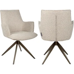 Richmond Eetkamerstoel Dakota Naturel Chunky Draaibaar With Arm