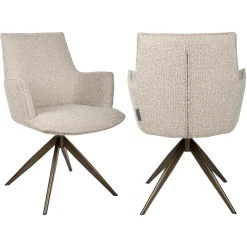Richmond Eetkamerstoel Dakota Naturel Chunky Draaibaar With Arm