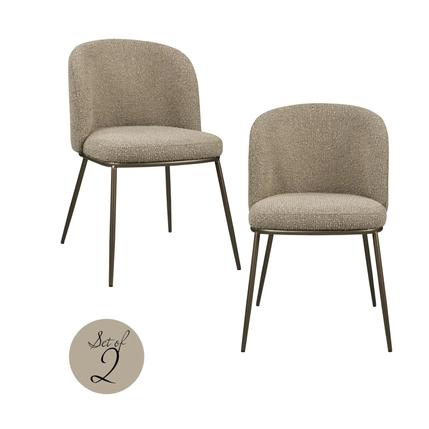 Richmond Eetkamerstoel Elvi Mokka Chunky Set Van 2